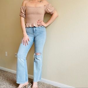 Cropped blouse top